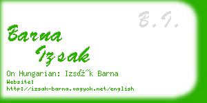 barna izsak business card